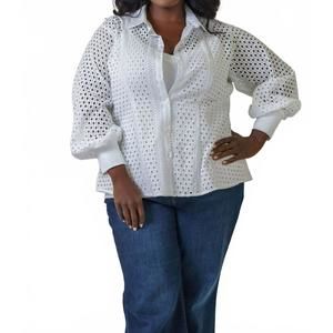 NEW JILL MCGOWAN mere travel knits - plus size in white